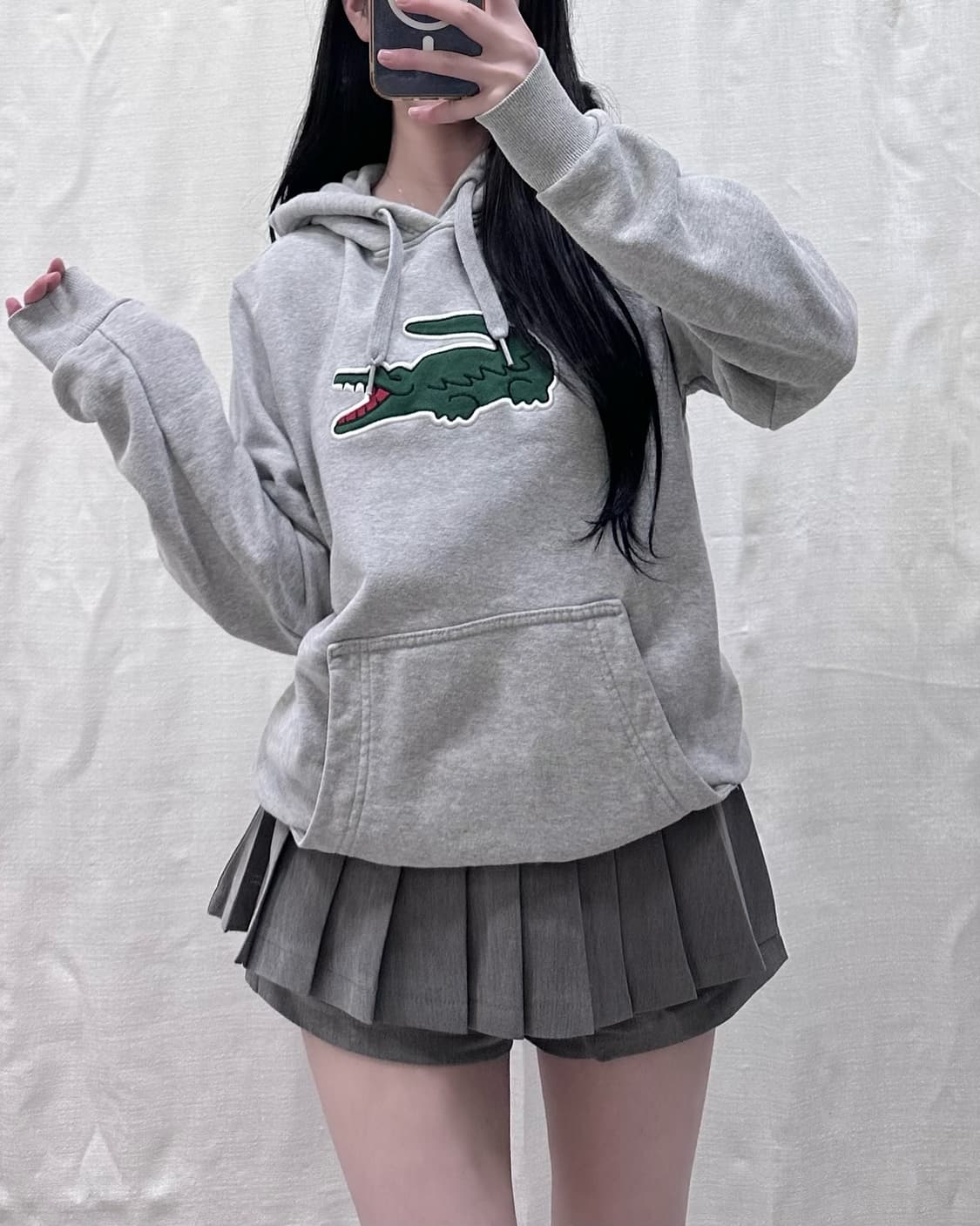 라코스테 그레이 후드티 상품이미지1