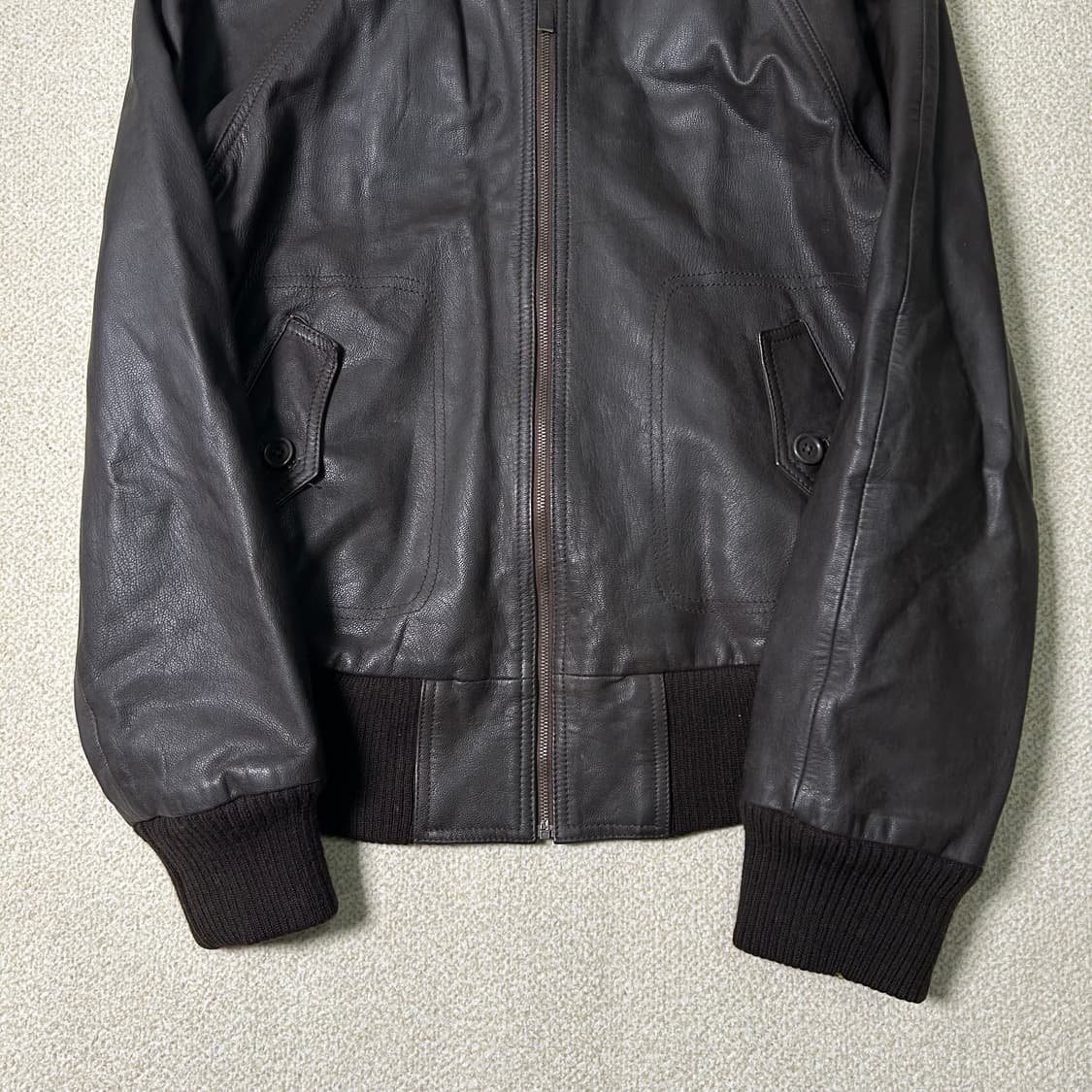  (M) 제이크루 브라운 가죽 봄버 자켓 상품이미지3