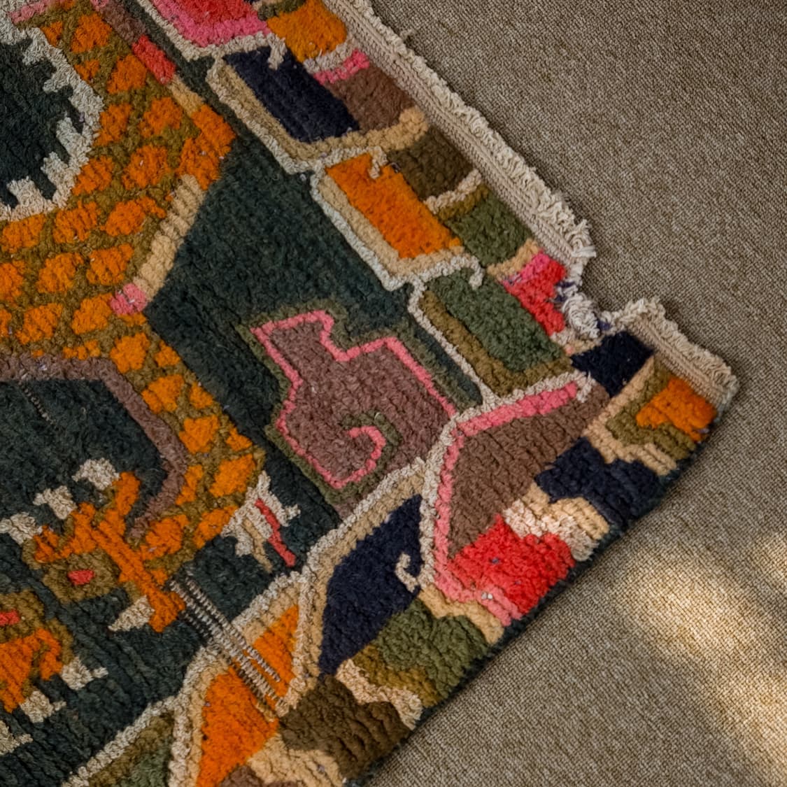 Vintage Tibetan Double Dragon Rug 상품이미지6