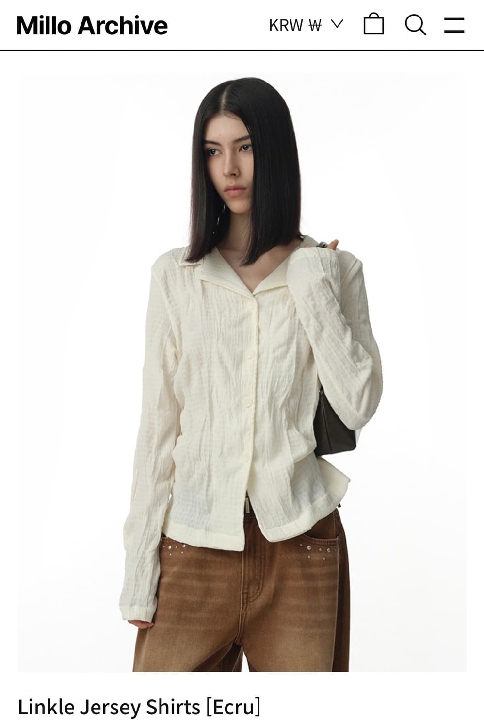 링클 져지 셔츠 상품이미지1