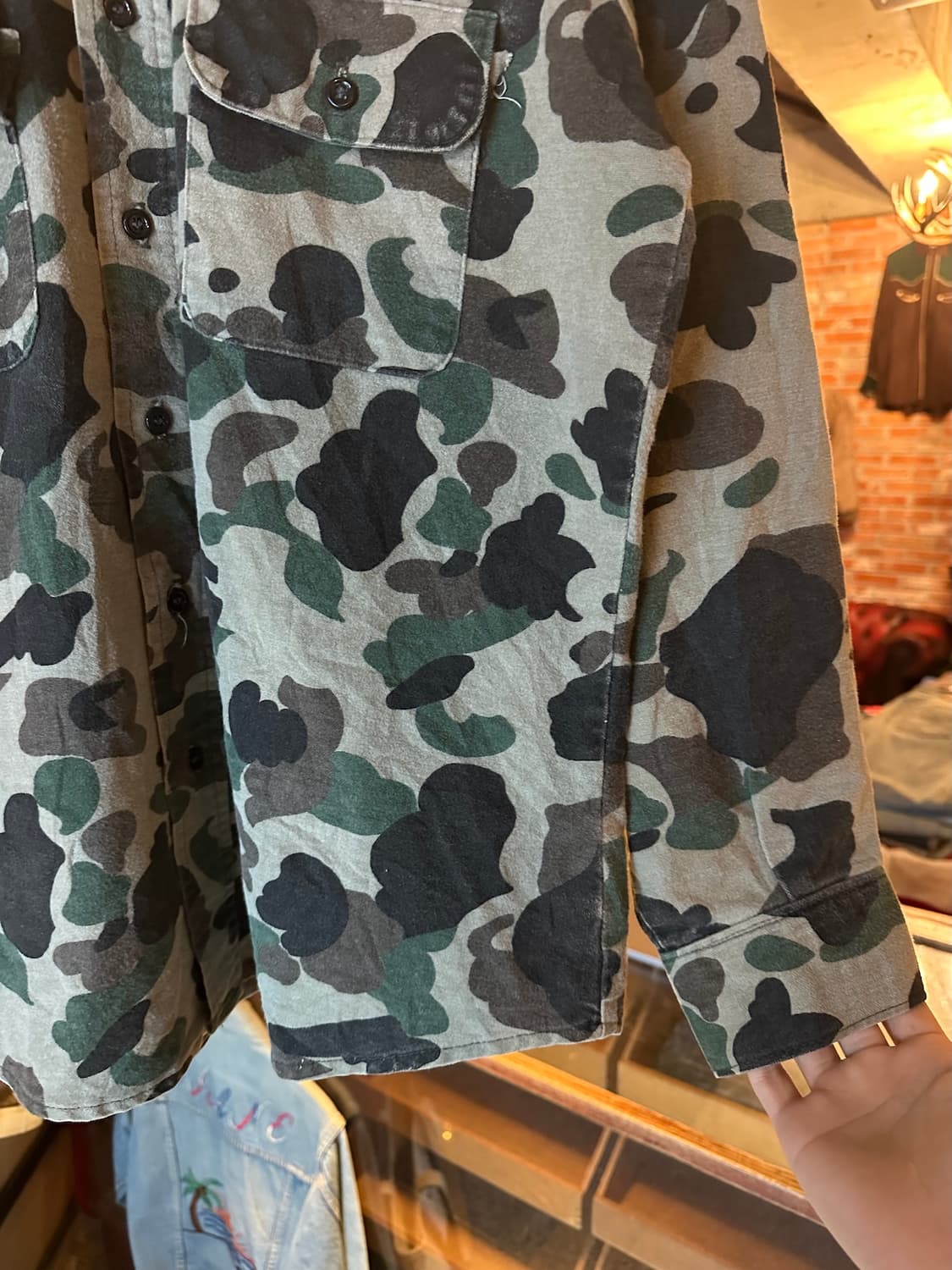 90s USA 빈티지 FIVEBROTHER 파이브브라더 카모 셔츠 상품이미지3