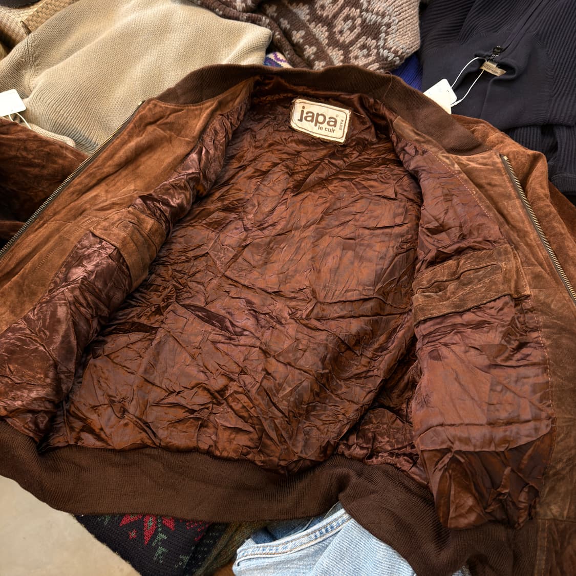 JAPA 프랑스 레더 브랜드 스웨이드 블루종 봄버 상품이미지5