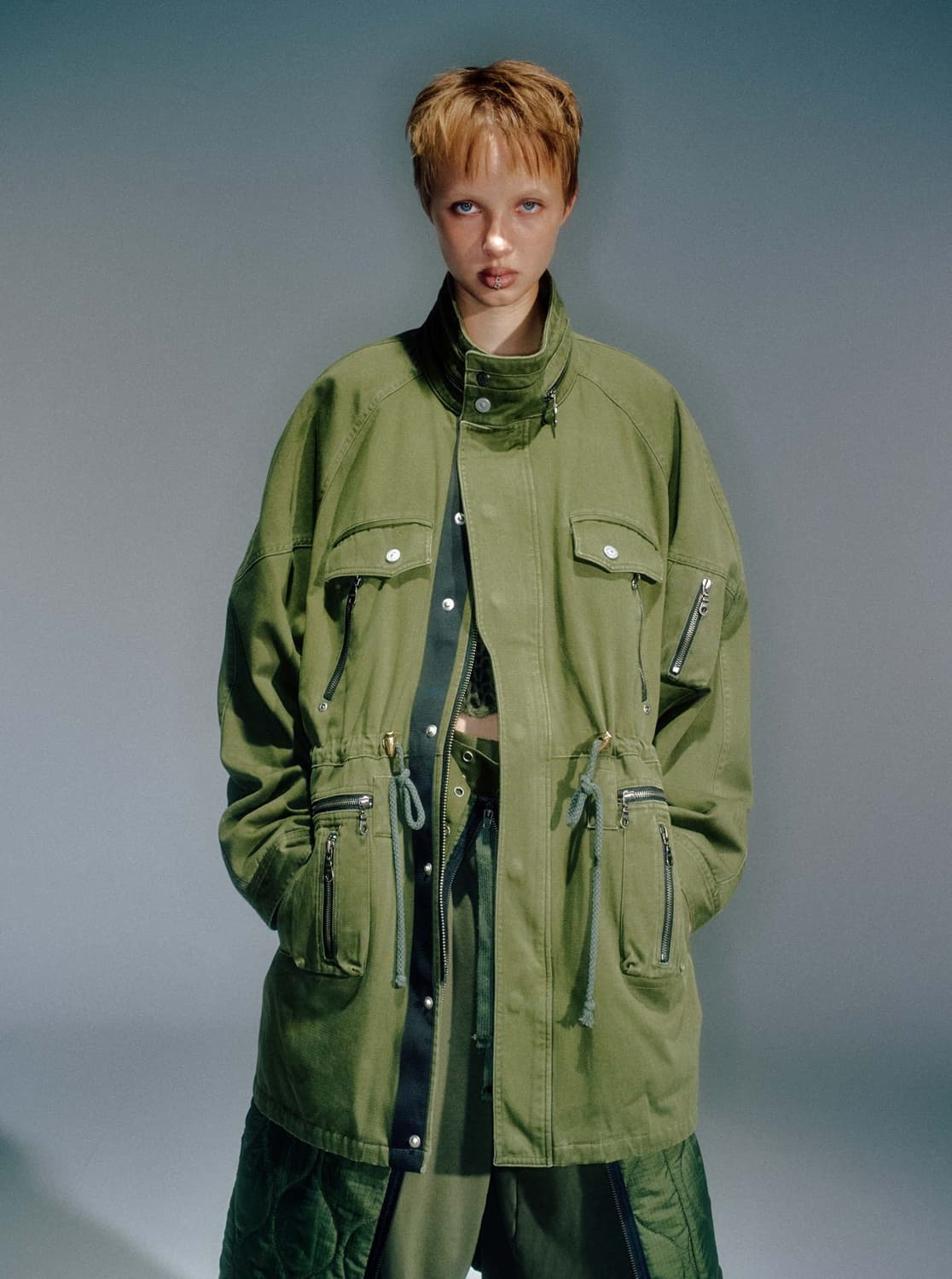 베이컨트 아카이브 코튼 필드 자켓 카키 S 상품이미지1