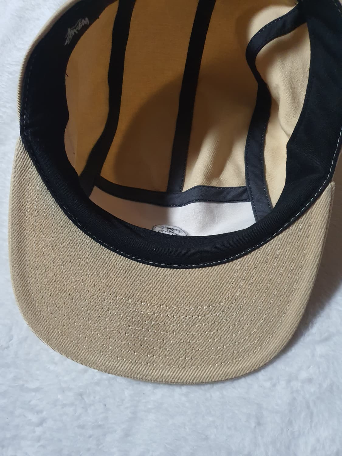 스투시 STUSSY 로고 가죽스트랩 캠프캡.베이지.설명확인 상품이미지4