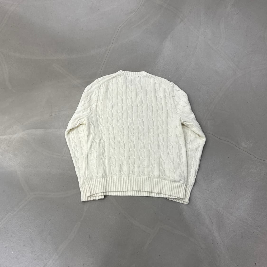 폴로 케이블 니트 화이트 M 상품이미지3