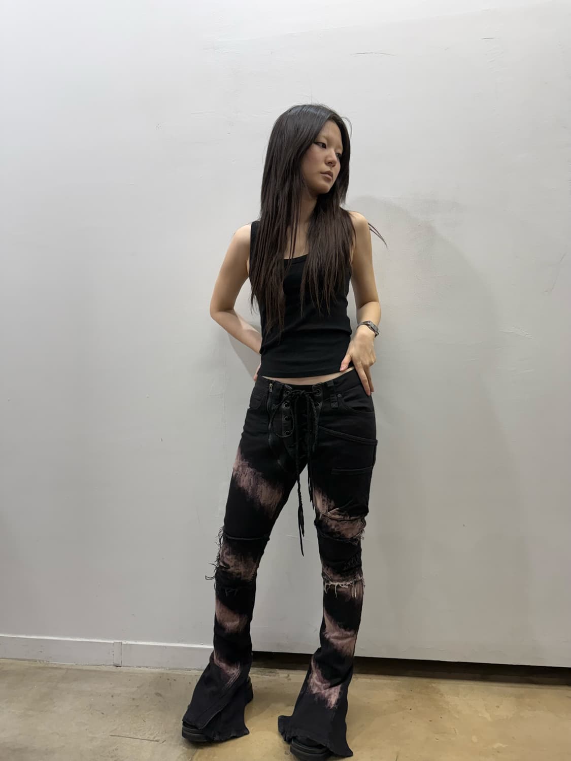 Ifsixwasnine 아카이브 지퍼 디테일 슬림 부츠컷 데님진 상품이미지4