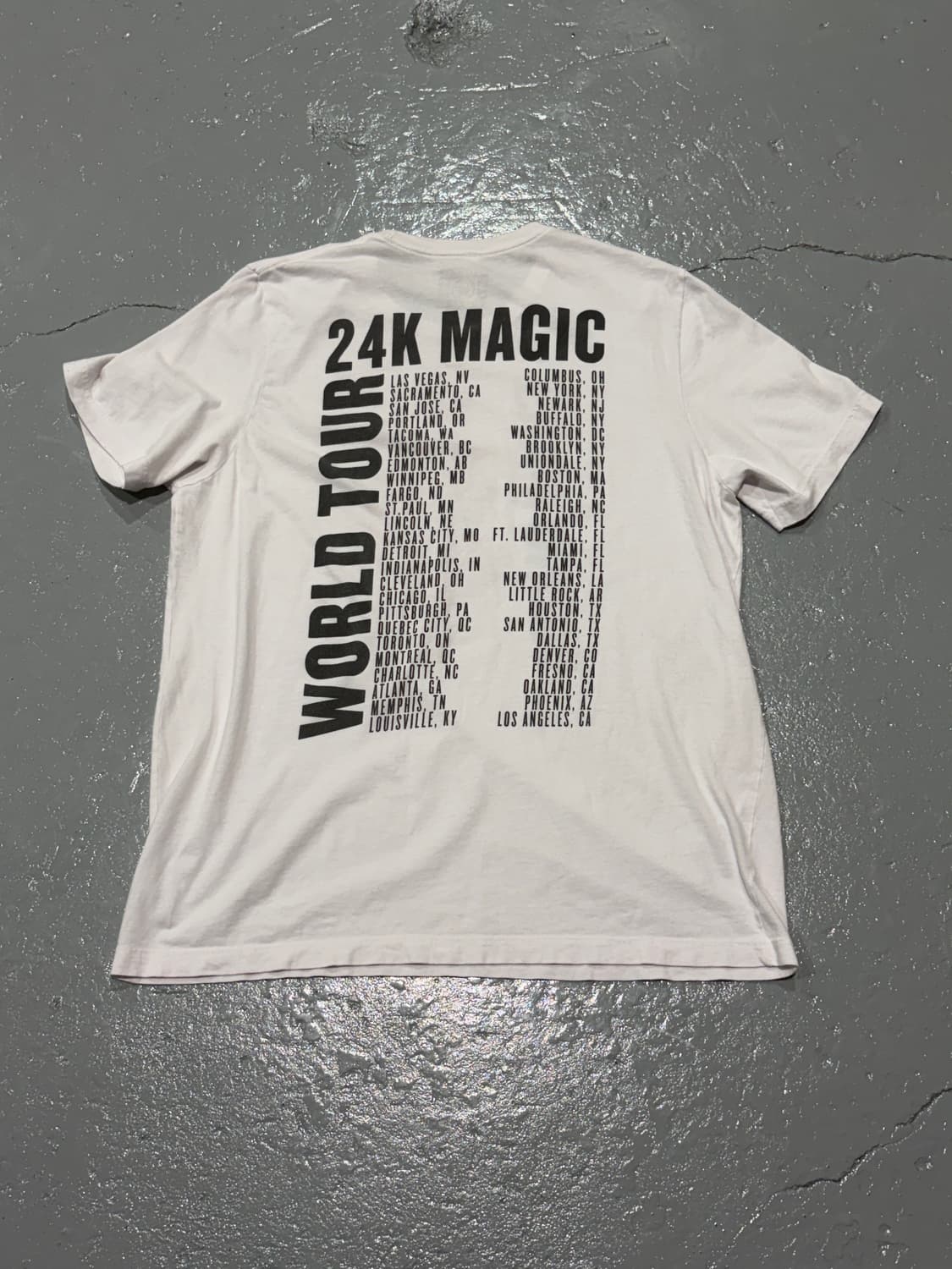 2018 브루노 마스(Bruno Mars) 월드 투어 티셔츠 상품이미지5