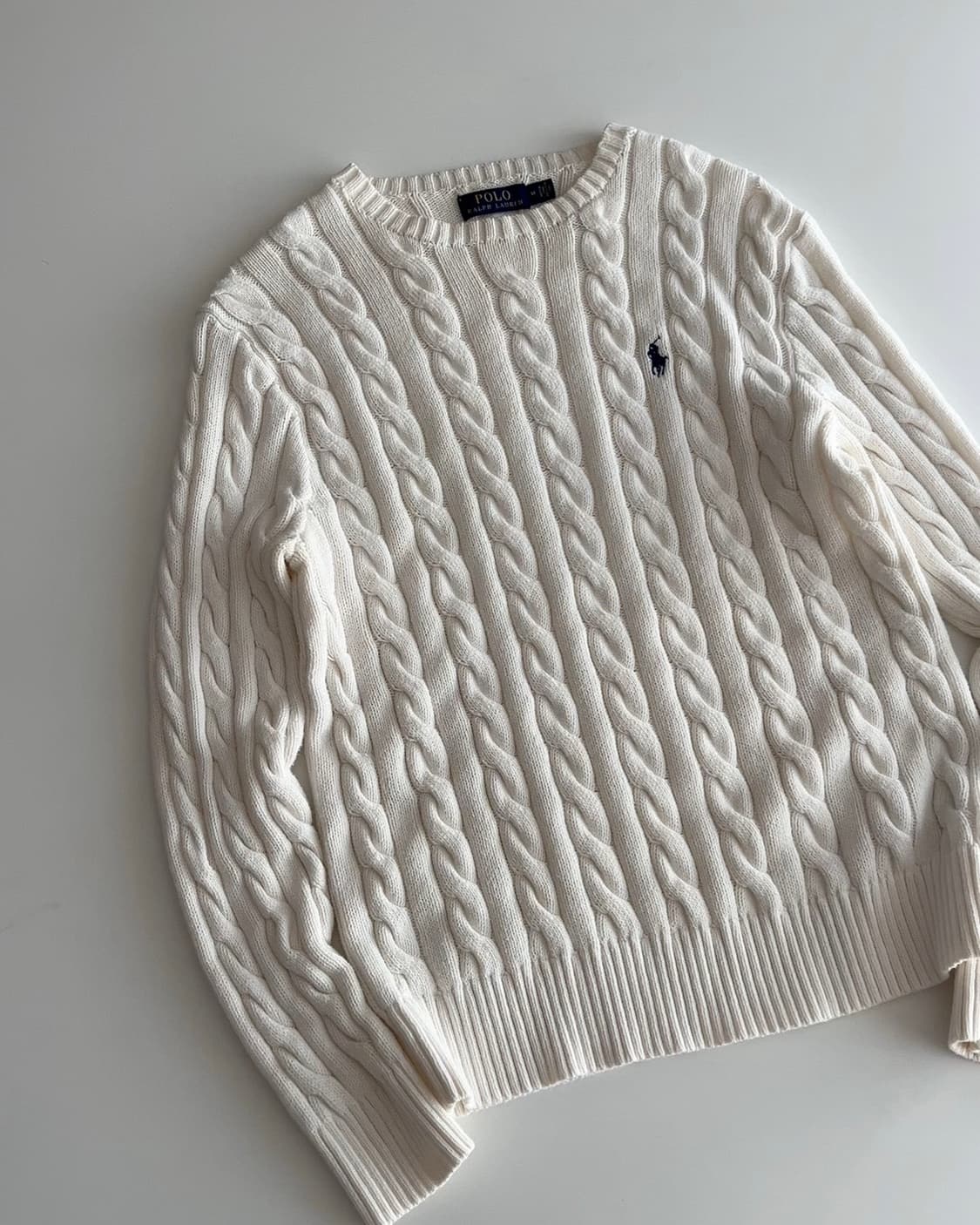 폴로 랄프로렌 아이보리 꽈배기 니트 M  상품이미지3