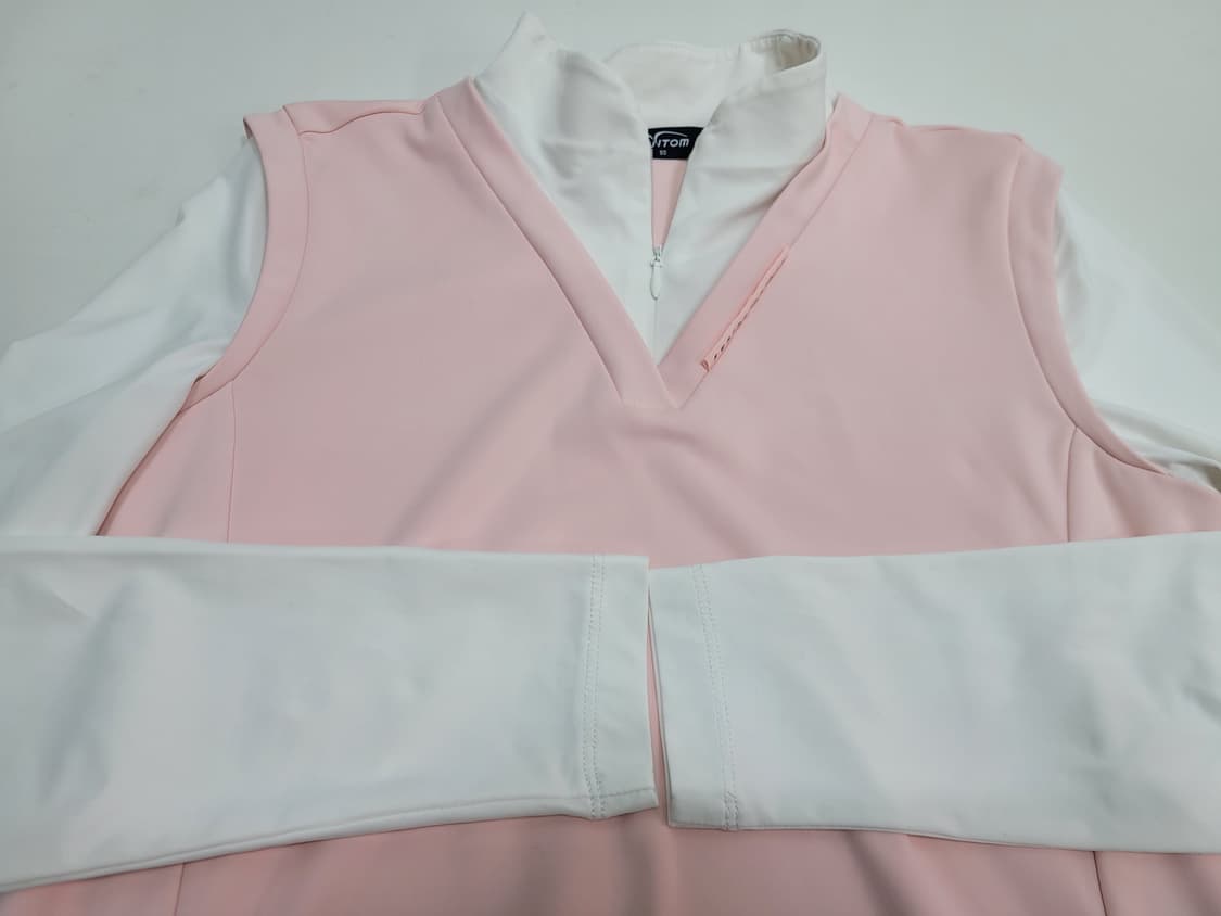 FANTOM 21SS 팬텀 V라인 하프집업 긴팔 티셔츠 / 여 90 핑크 상품이미지3