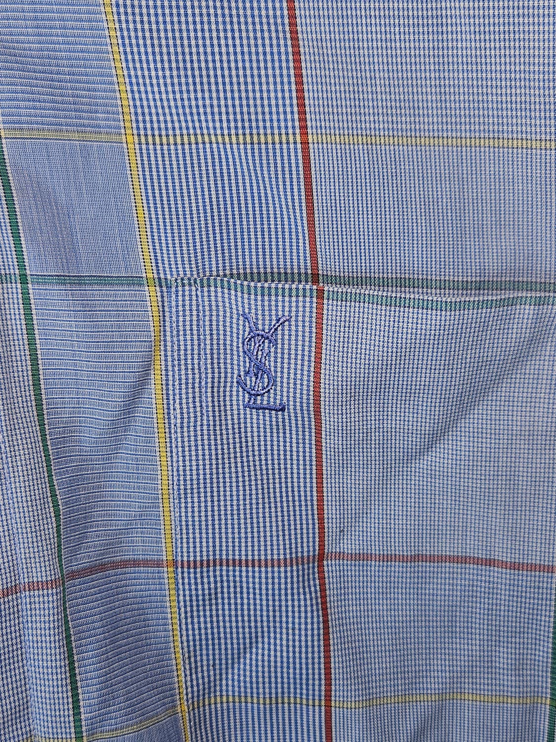 입생로랑 YSL 정품 스카이블루 반팔셔츠 하프 옴므 빈티지 올드스쿨 95 상품이미지2