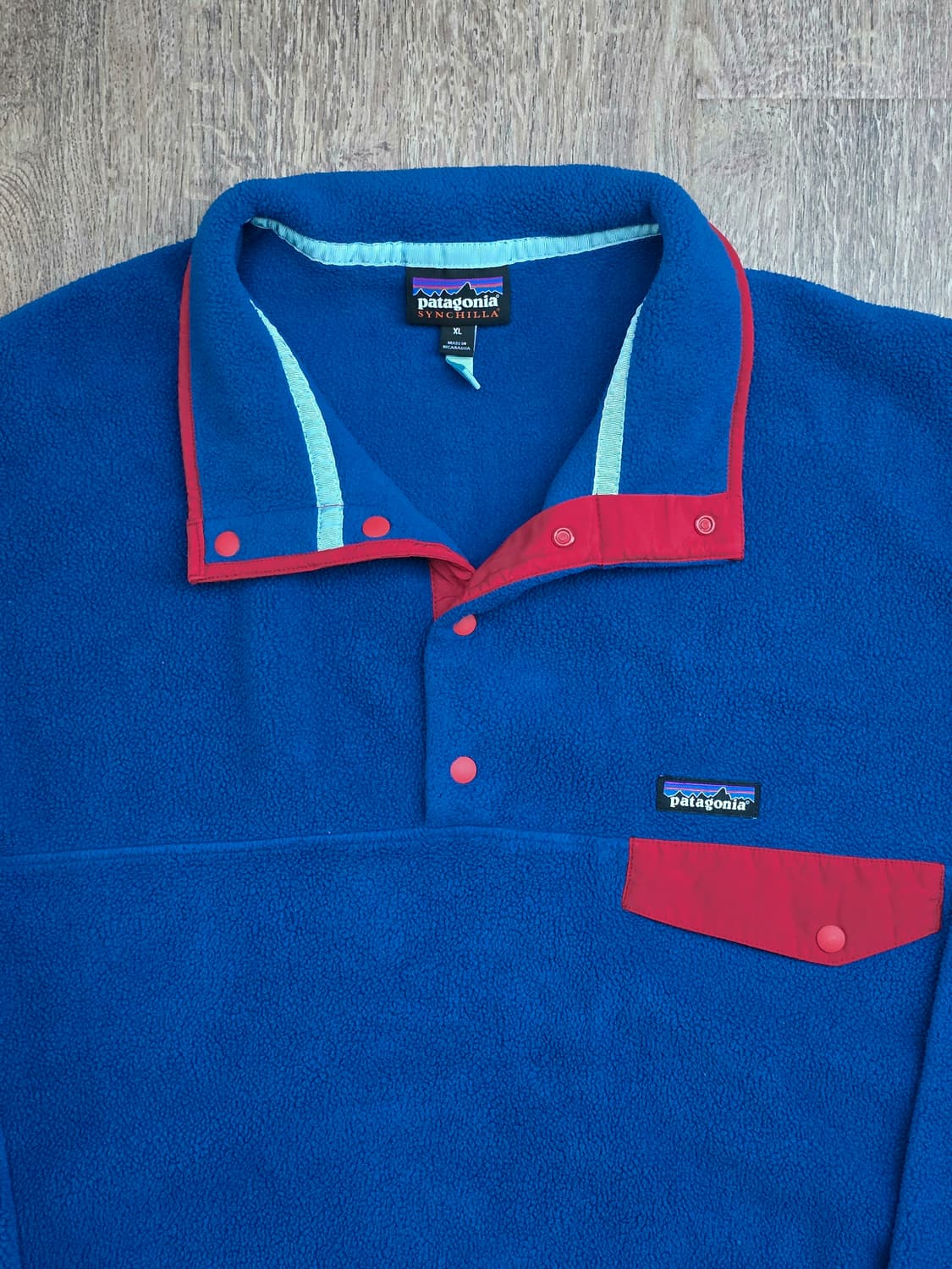 파타고니아 신칠라 블루 레드 XL 라이트웨이트 상품이미지1