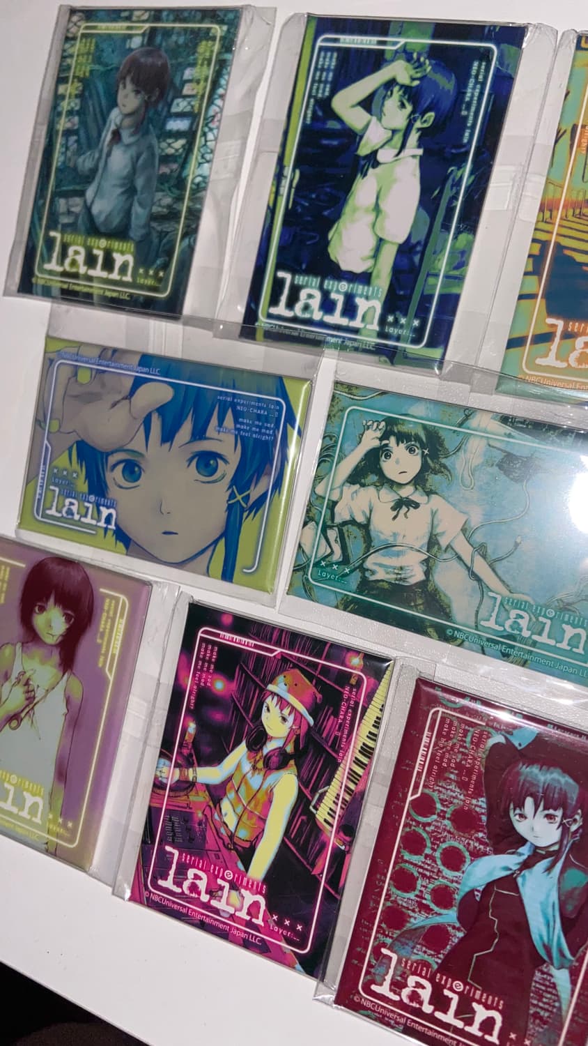 시리얼 익스페리먼츠 레인 DMM 스크래치 E상 스퀘어 캔뱃지 8종 상품이미지2