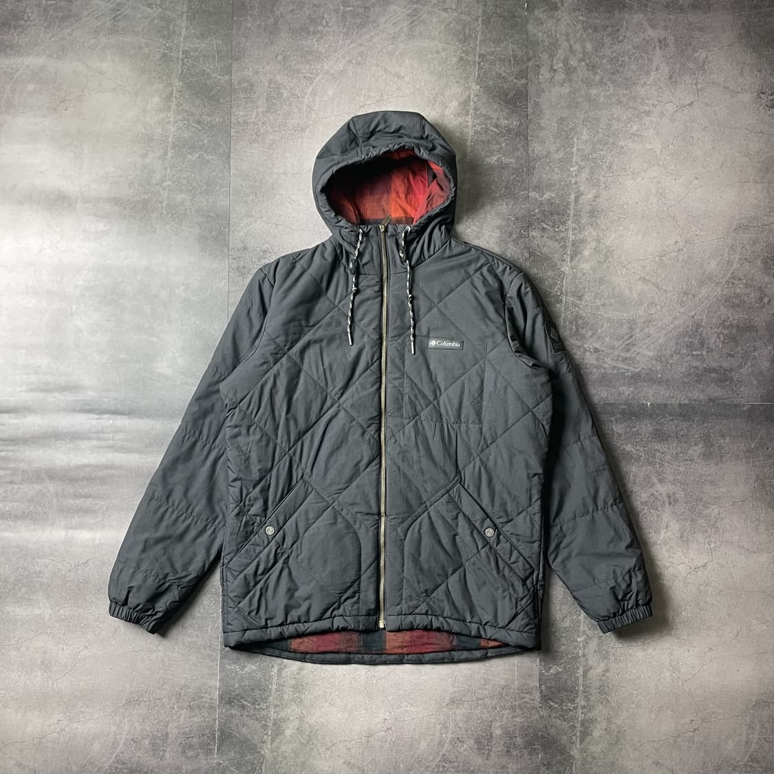 COLUMBIA 컬럼비아 빈티지 블랙 플란넬 후드패딩 A00465 상품이미지1