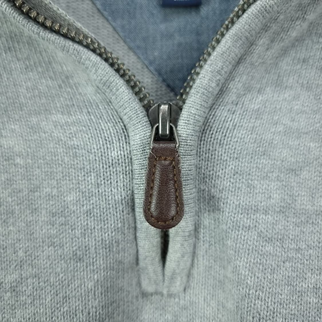 [타미힐피거] 로고 자수 하프집업 반집업 니트 그레이 M19596 상품이미지8