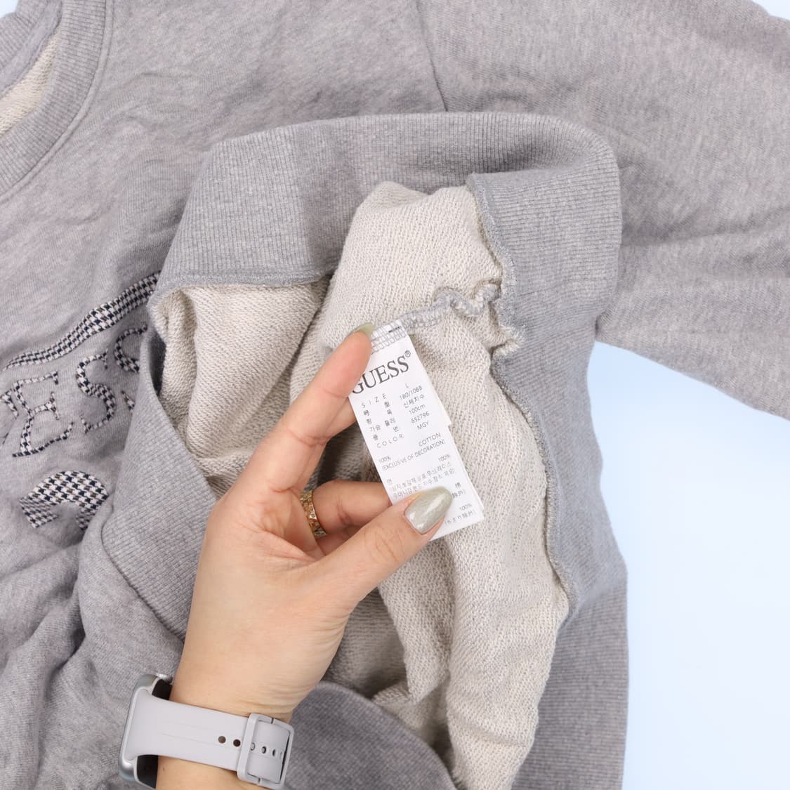 [L] 게스 삼각로고 빅로고 맨투맨 긴팔티 0114J 상품이미지5