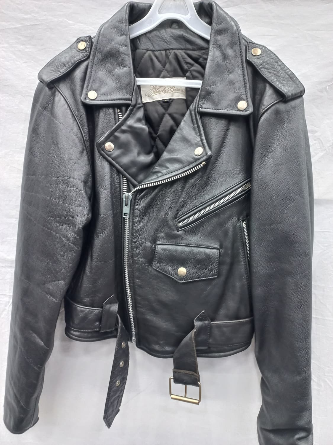 블랙베어 블랙 소가죽 라이더 자켓 L(남95-100) 상품이미지1