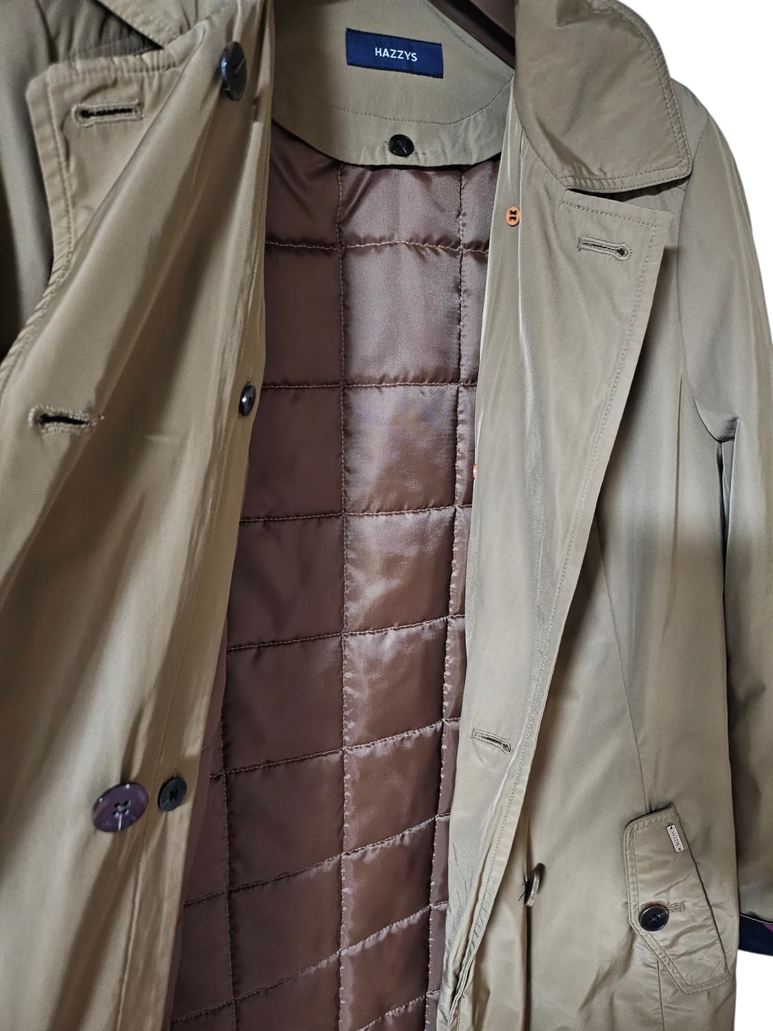 헤지스 브라운 폴리 100 싱글 여성 하프코트 55 / 상태좋음 상품이미지8