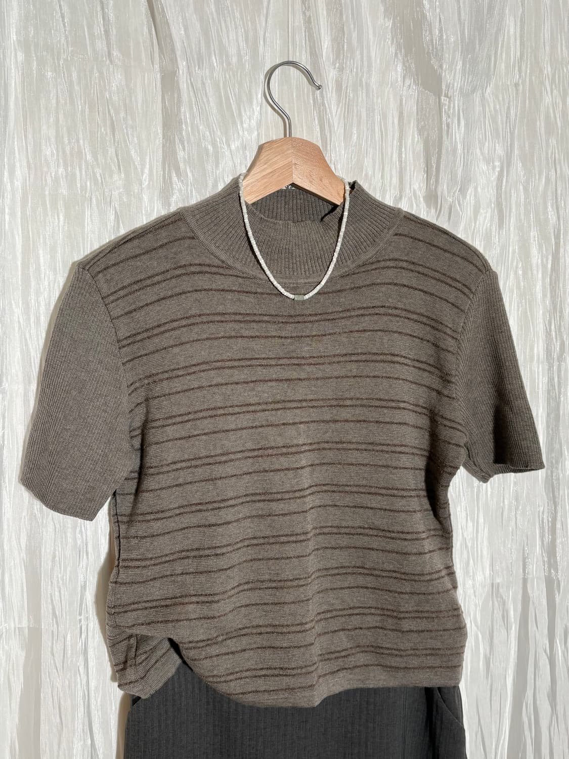 ✨brown stripe short sleeve 상품이미지8