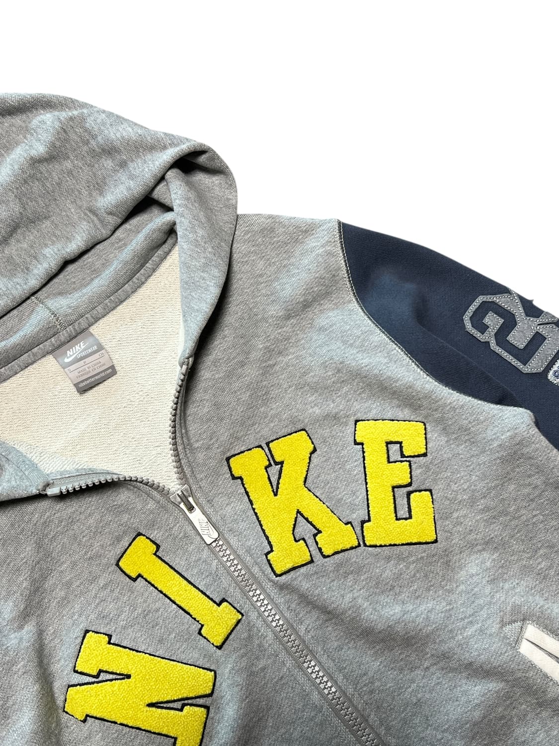 나이키 패치 후드집업 S 배색 그레이 상품이미지2