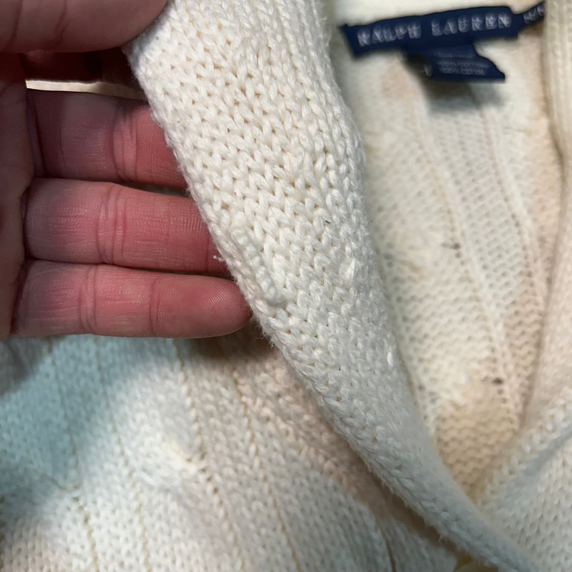 [M] 90s 폴로 랄프로렌 숄카라 케이블 니트 가디건 상품이미지5