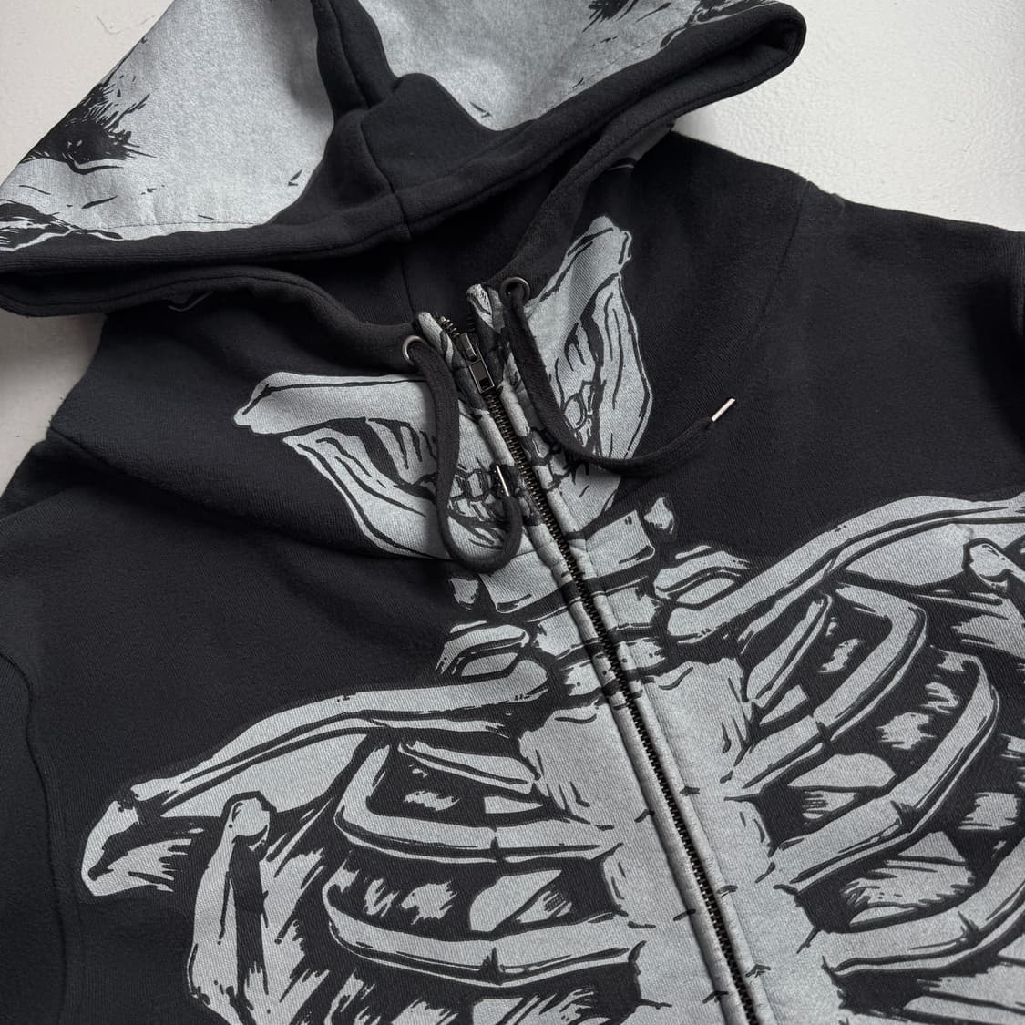 글래드뉴스 제팬 펑크 스컬 해골 풀오버 후드집업 상품이미지3