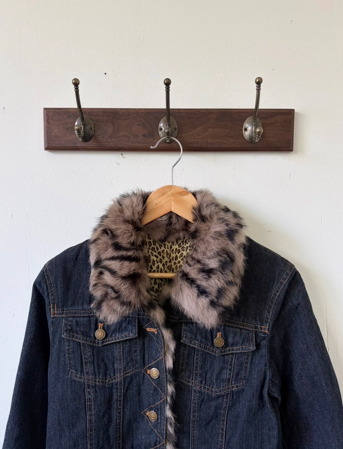 gf 레오파드 데님 퍼 자켓 상품이미지2