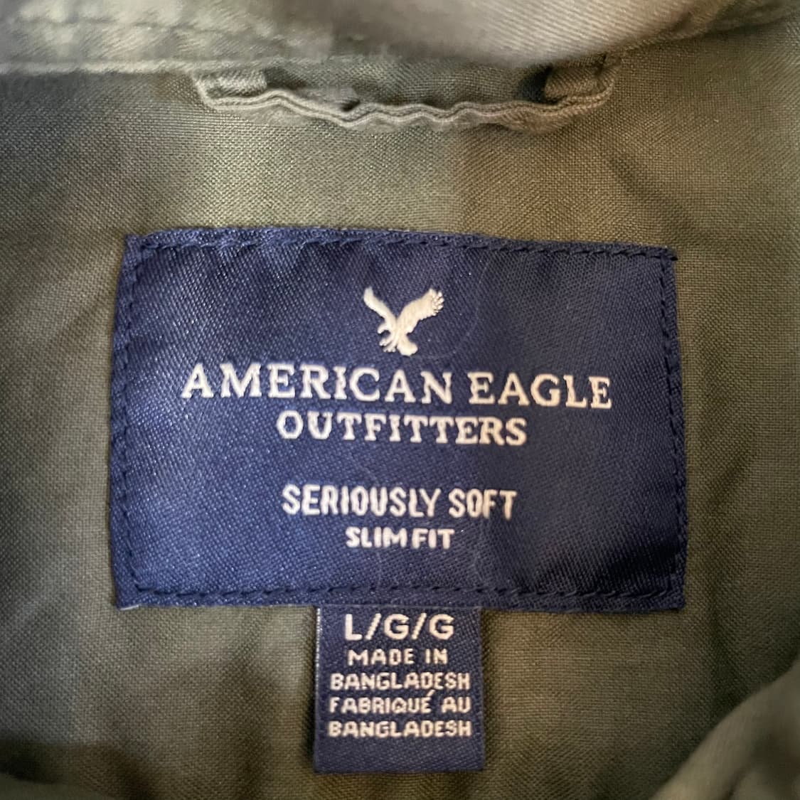 아메리칸이글 원포켓 카키 슬림핏 셔츠 L 상품이미지4