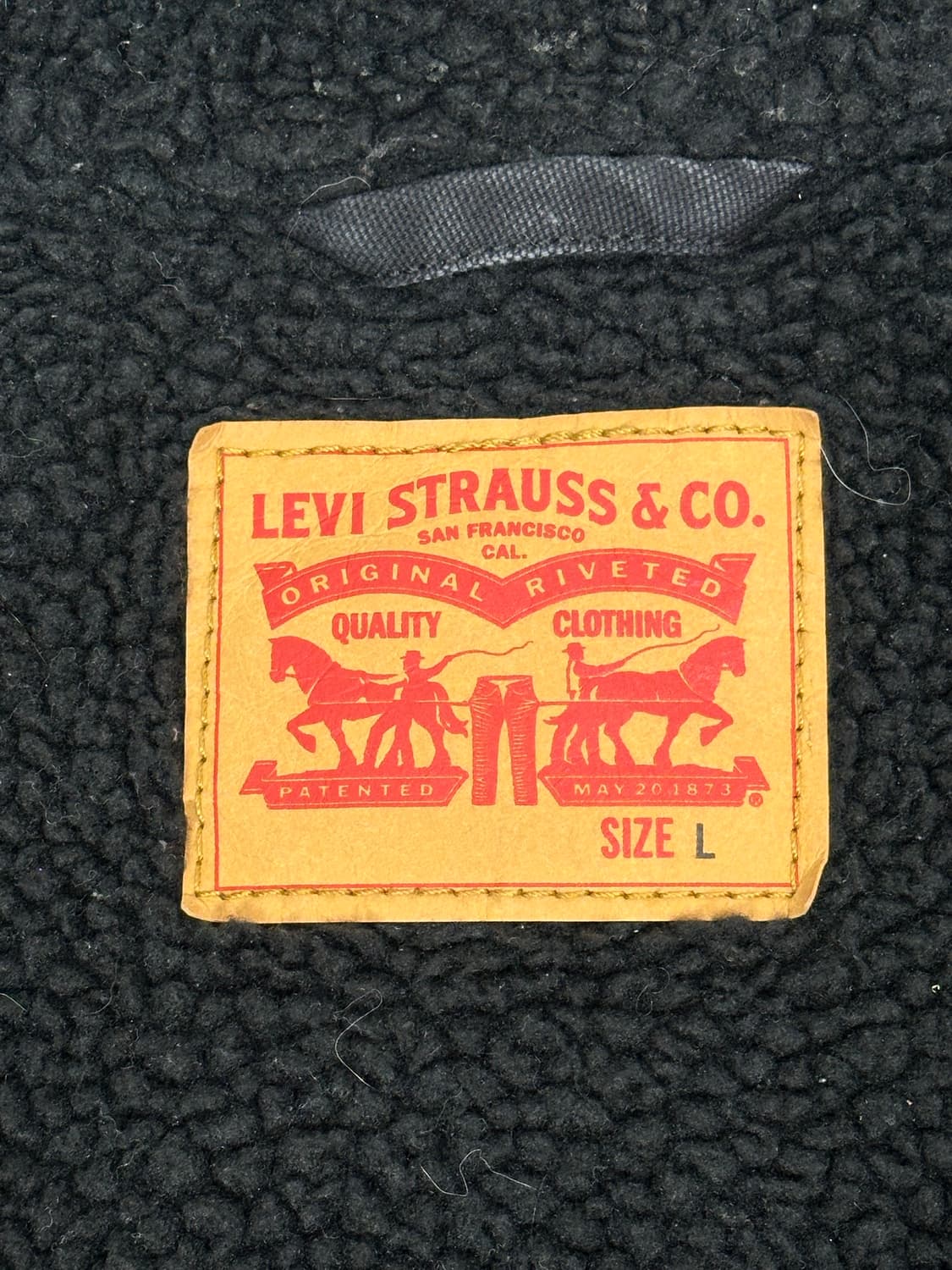 리바이스 일본판 쉐르파 안감 기모 뽀글이 흑청 데님 트럭커 청자켓 L 상품이미지7