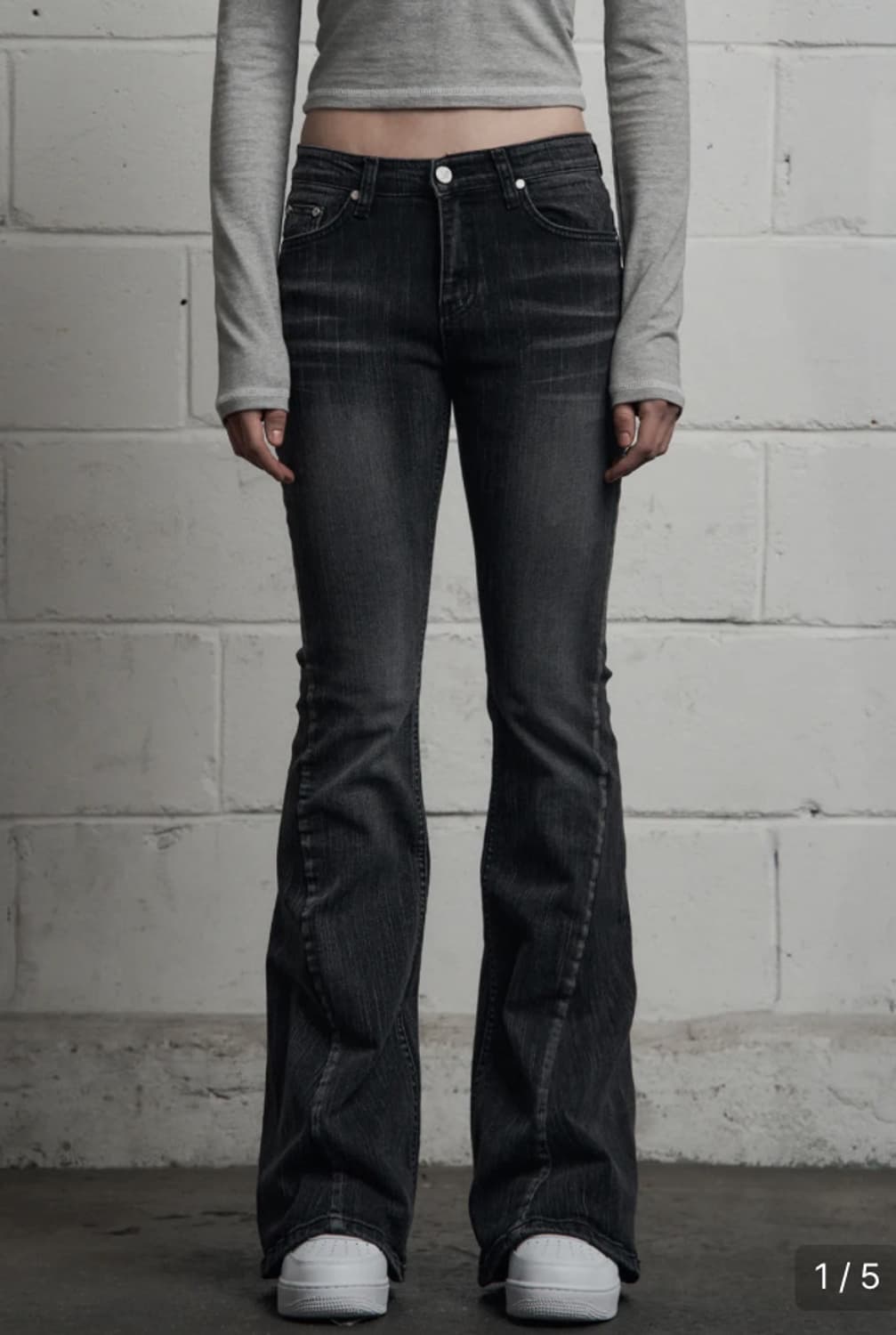 시너진 슬럽 캣워싱 SLUB CAT WASHING 데님 부츠컷 블랙 상품이미지2