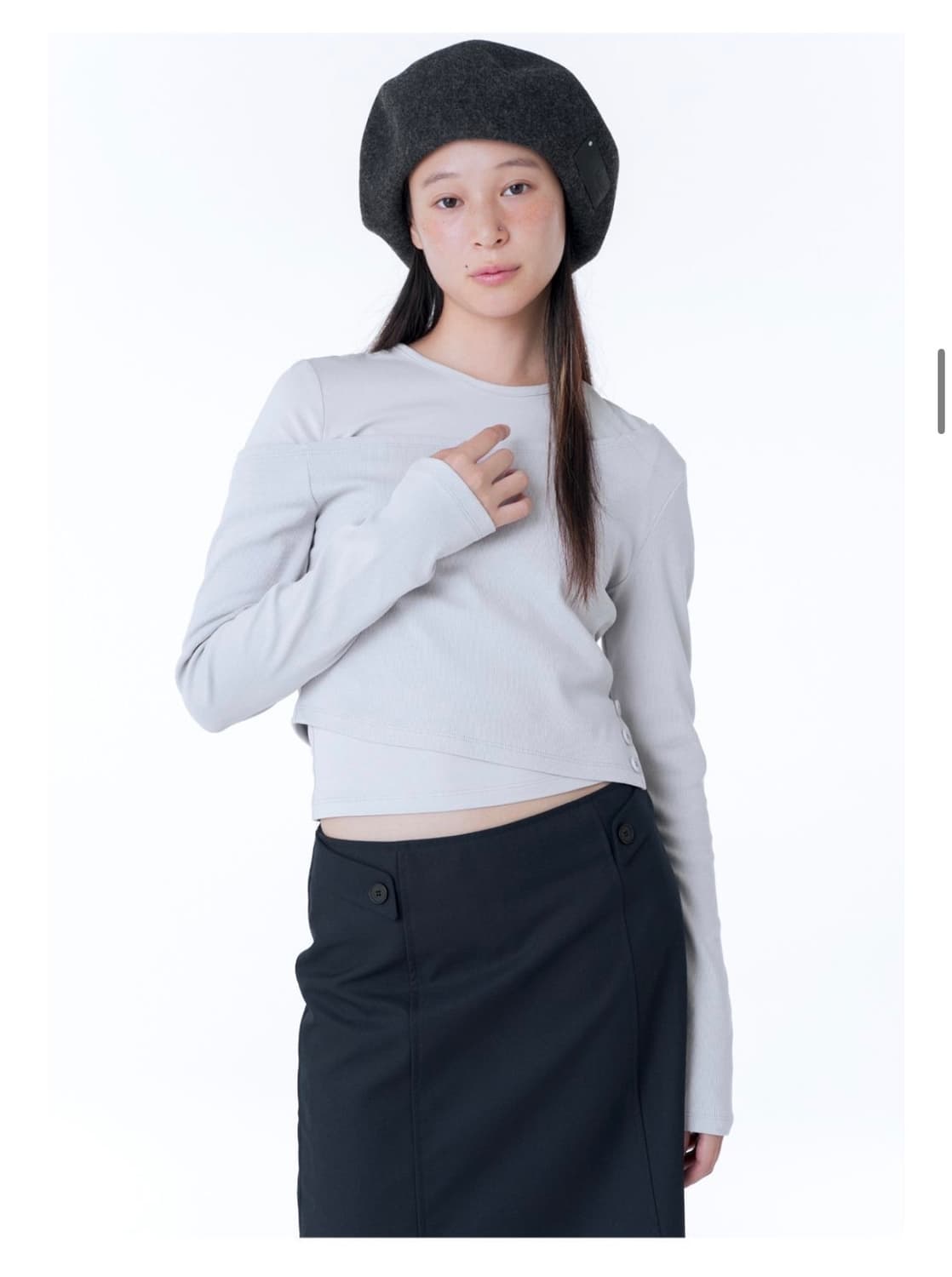 미세키서울 Layered slit long sleeves GREY 상품이미지3