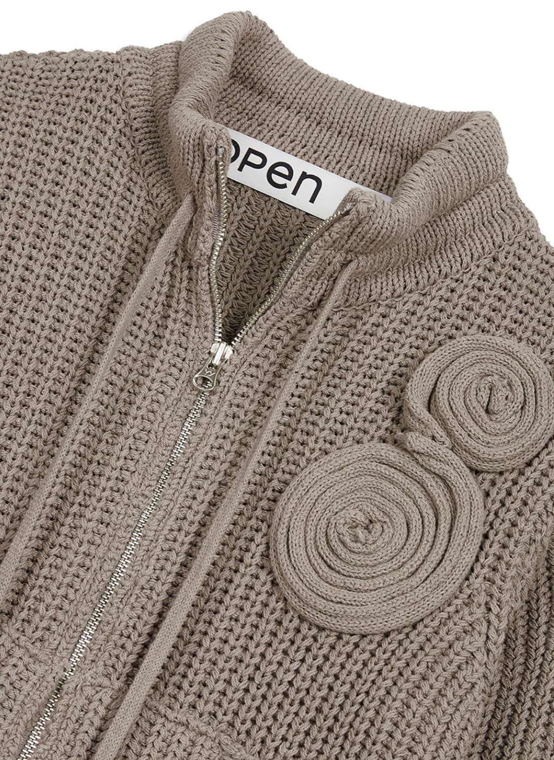 오픈와이와이 니트집업 자켓 카키브라운 상품이미지4