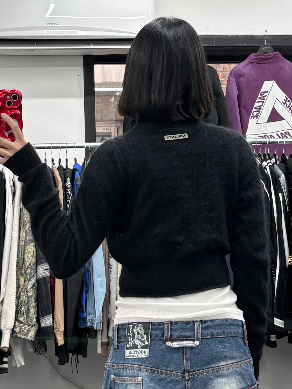 인사일런스 크롭 니트 집업 상품이미지4