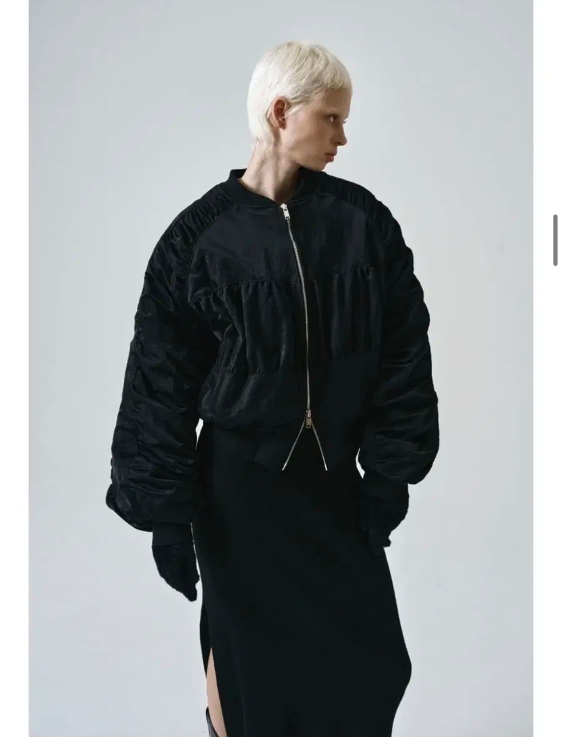 노이어포우먼 셔링 블랙 블루종 봄버 항공 점퍼 자켓 상품이미지4