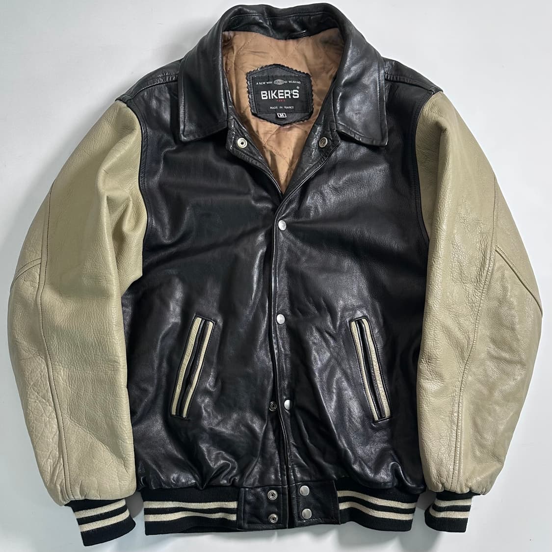VTG 배색 리얼레더 자켓 상품이미지1
