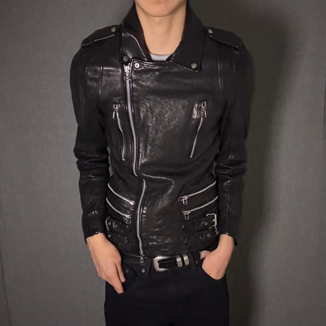 lamb skin leather jacket 상품이미지5