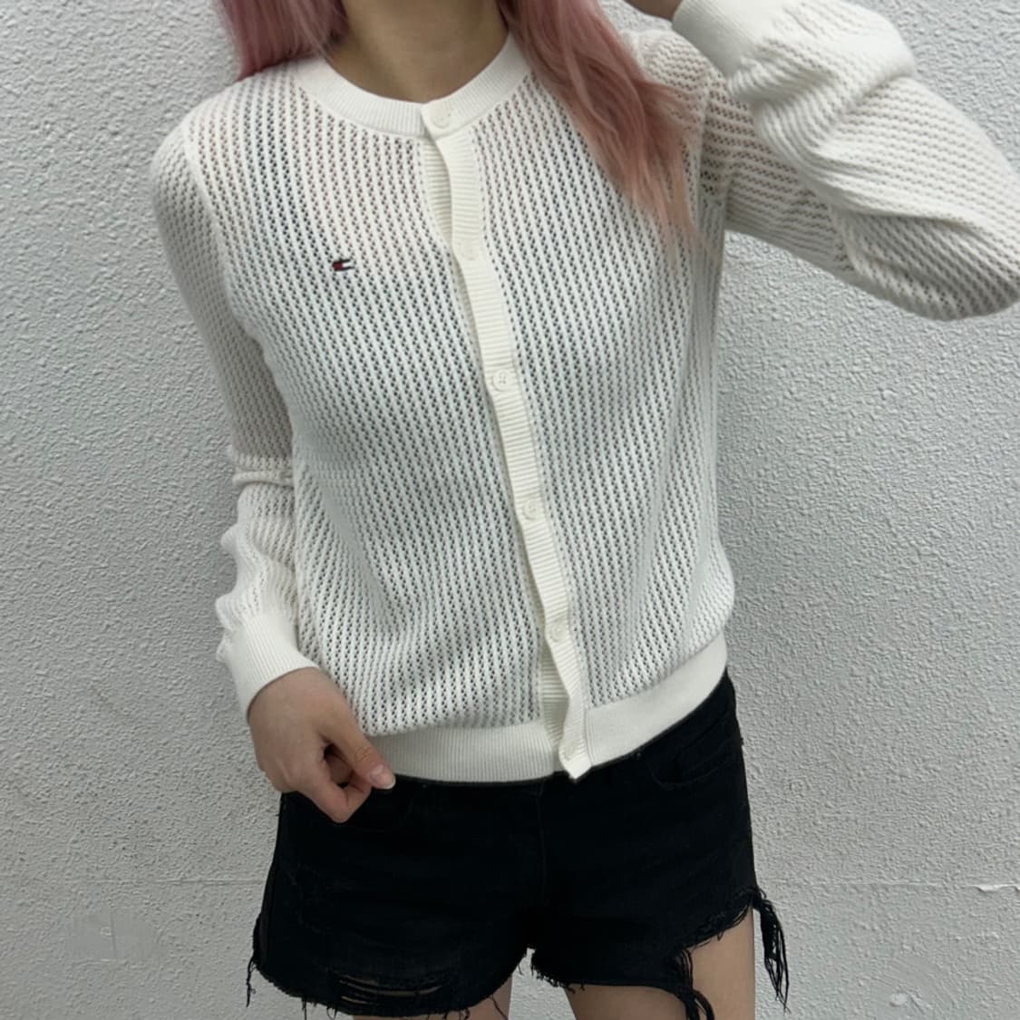타미힐피거 아이보리 네트 가디건 상품이미지1