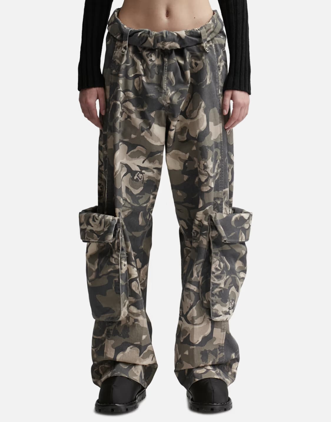 openyy 카모 롤드 웨이스트 카고 팬츠 L 상품이미지1