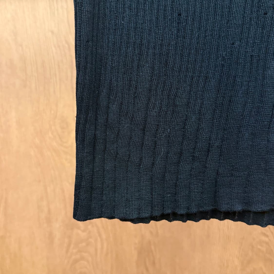 랑방 컬렉션 리브 니트 반팔 티셔츠 시어 미니멀 슬림핏 블랙 상품이미지6