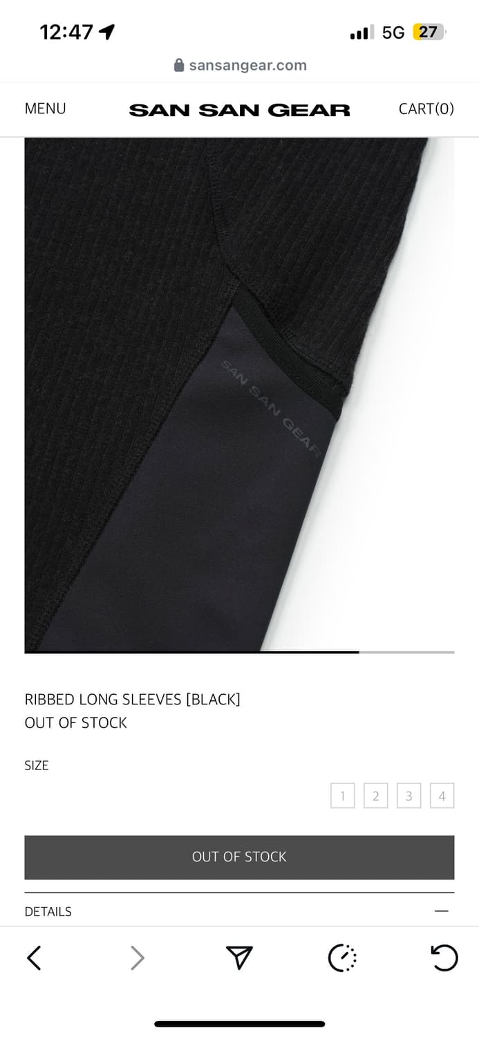 산산기어리브드 롱슬리브 RIBBED LONG SLEEVES [BLACK] 상품이미지3