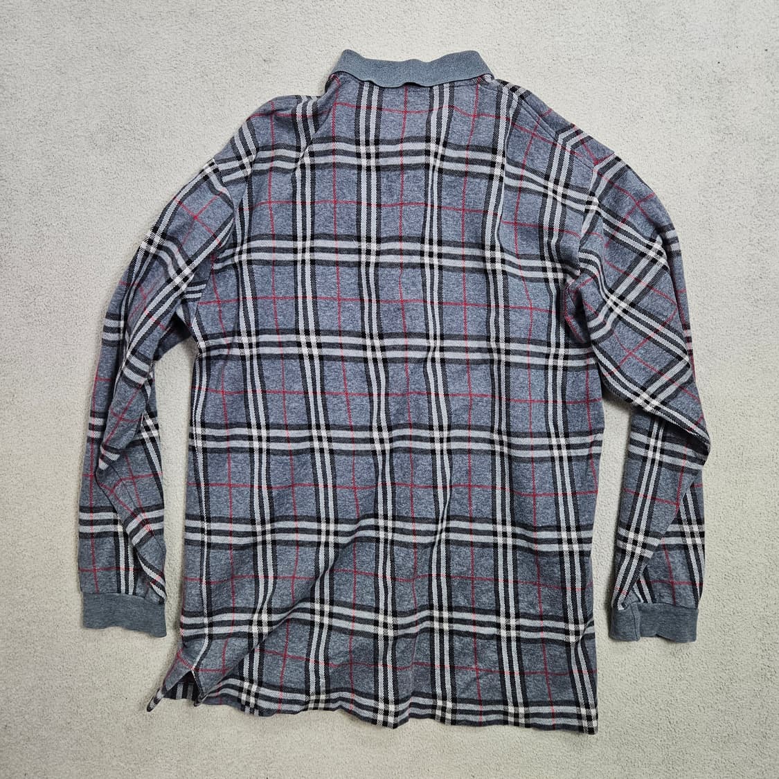 정품 90s 버버리 카라티 L 상품이미지4