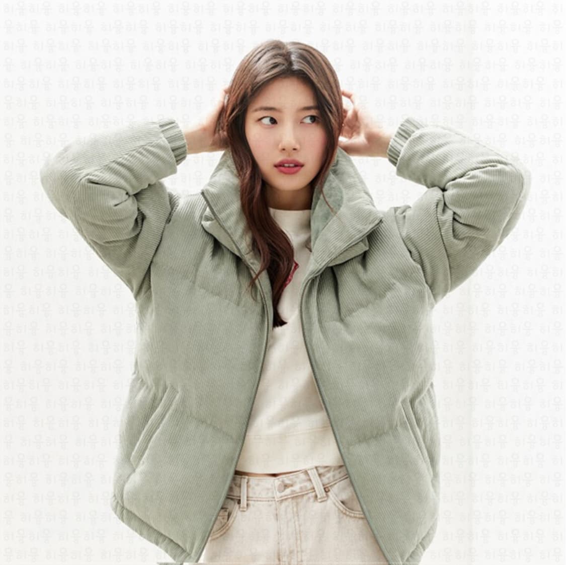 게스 코듀로이 하이넥 푸퍼 패딩 85 수지패딩 상품이미지1