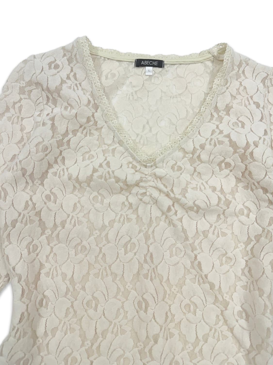 빈티지 아이보리 시스루  긴팔티 상품이미지3