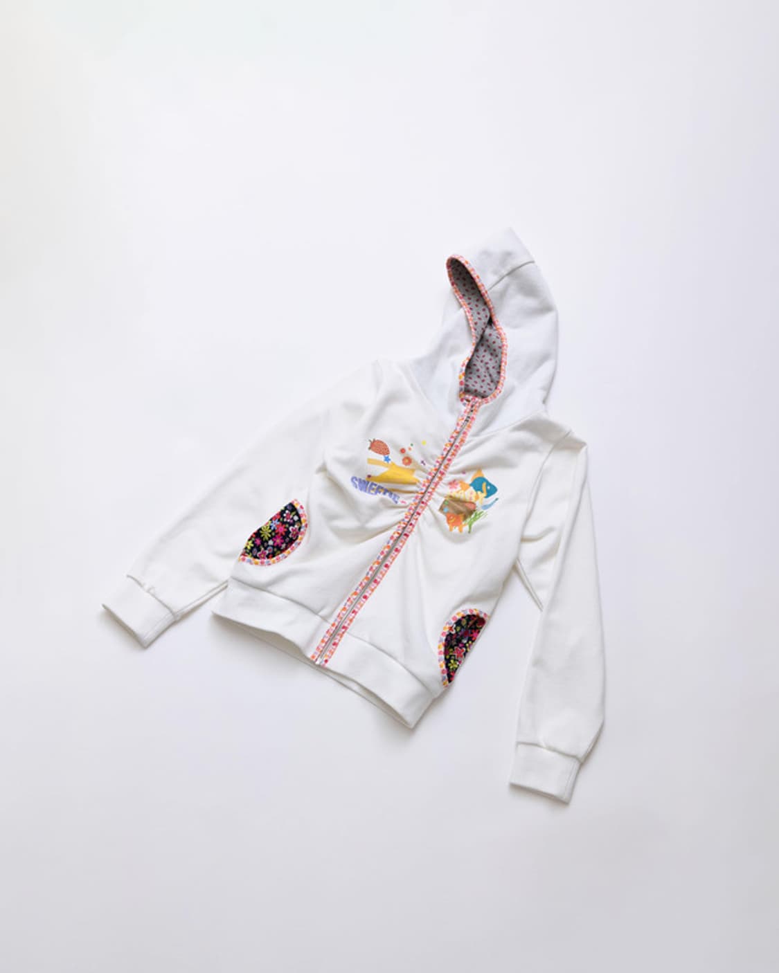 더디 baby sister’s hoodie 후디 후드집업 화이트 상품이미지1