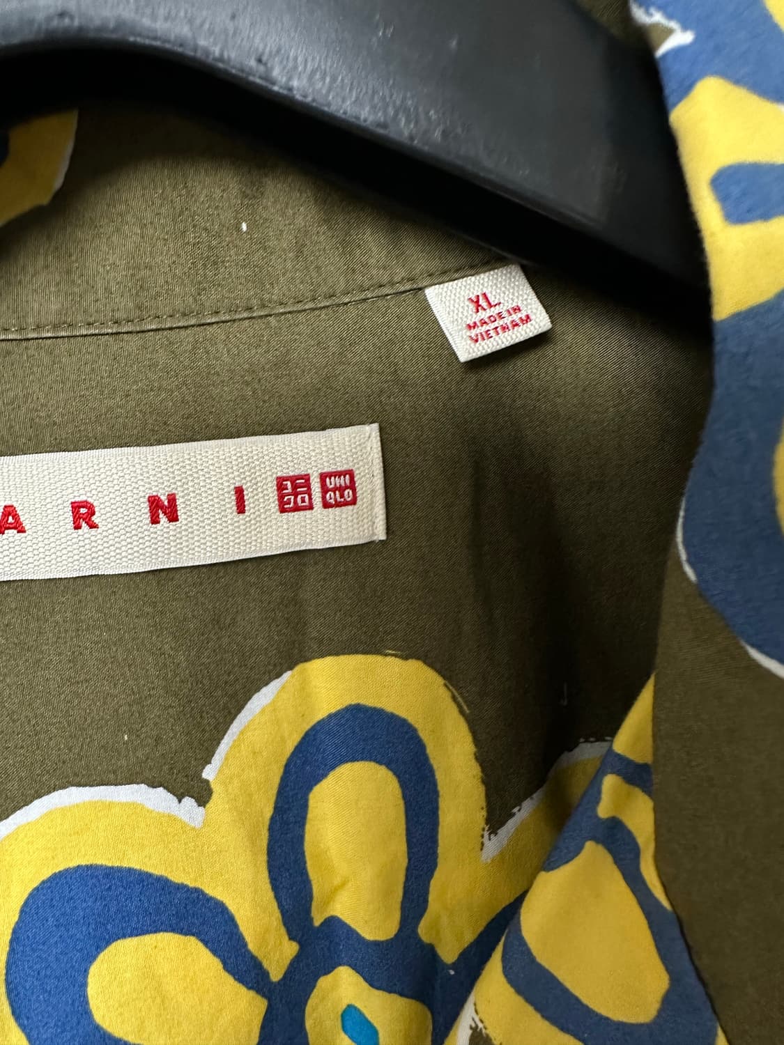 [XL] 유니클로 마르니 플라워 하와이안 셔츠 카키 상품이미지3