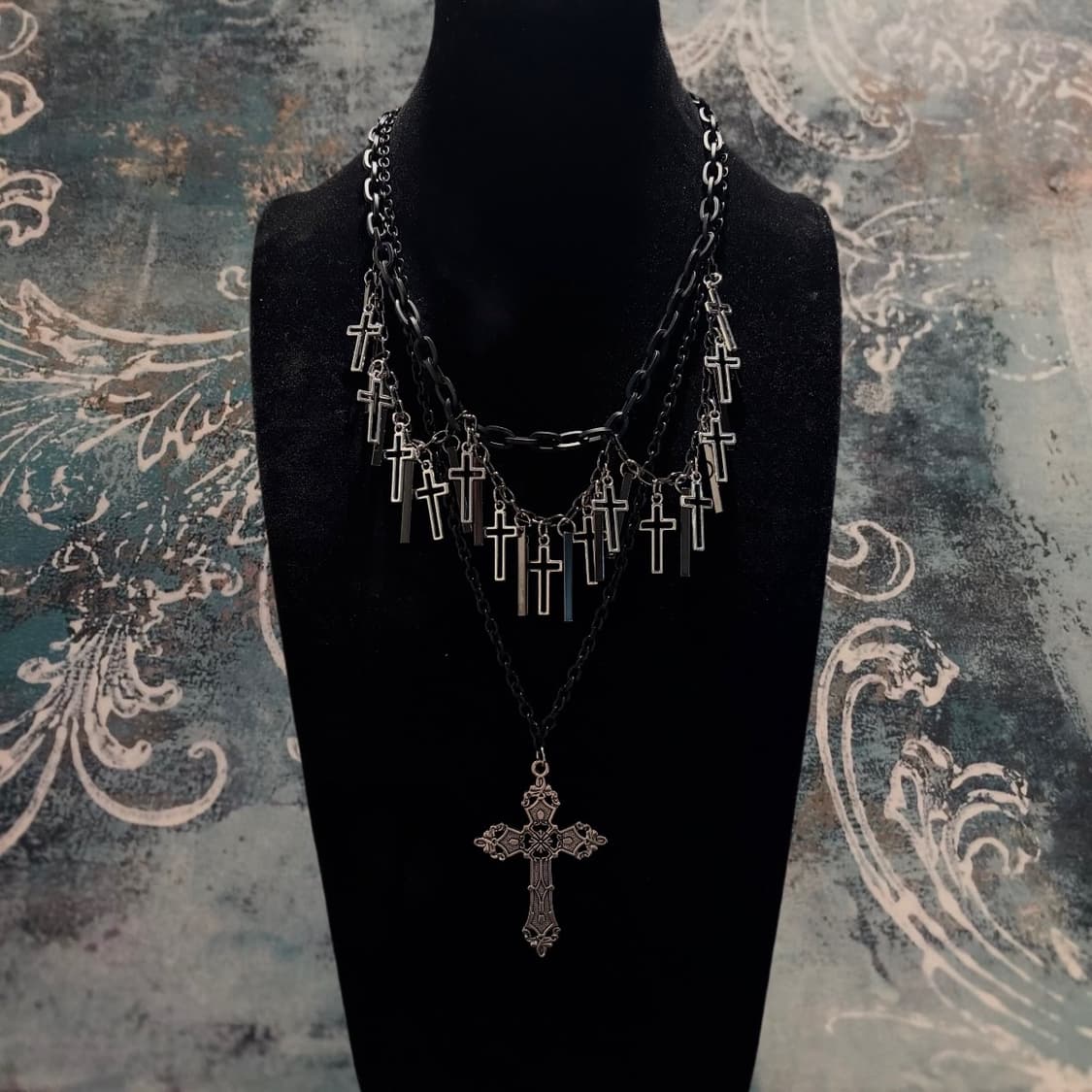 Ritual Cross Layered Necklace set 상품이미지1