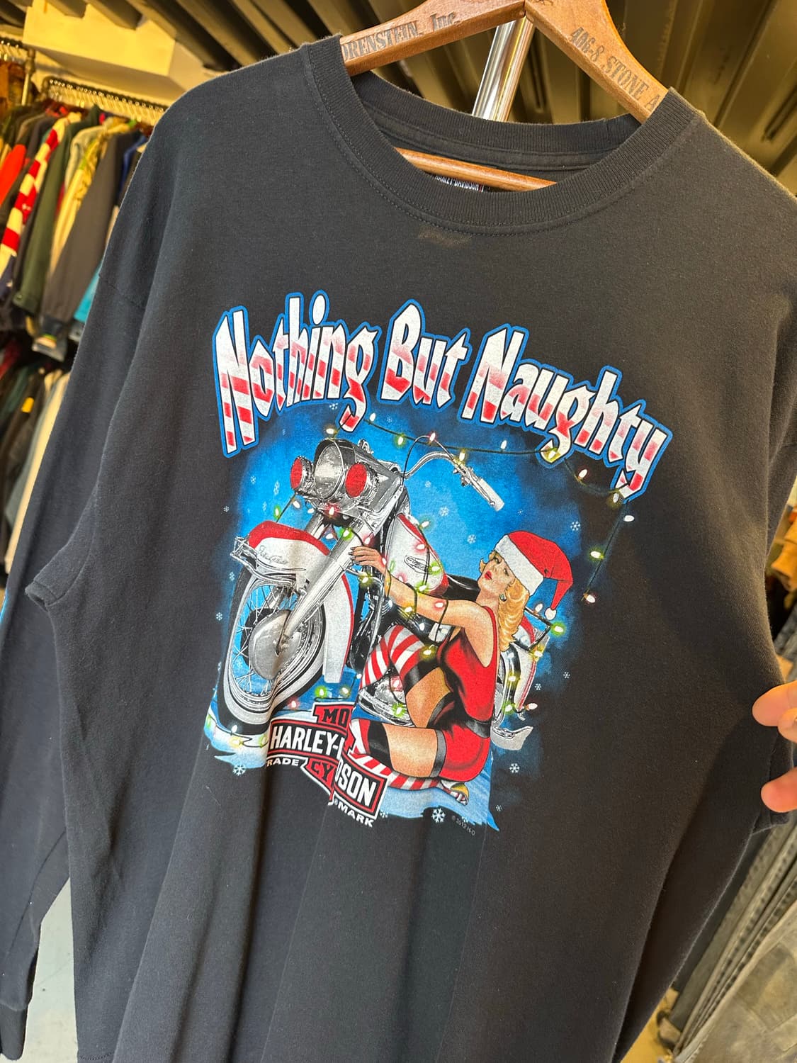 할리데이비슨 핀업걸 프린팅 롱슬리브 티셔츠 상품이미지4