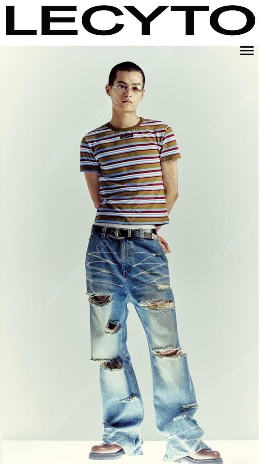 [M] 레씨토 캣 워싱 플레어 데님 팬츠 상품이미지1