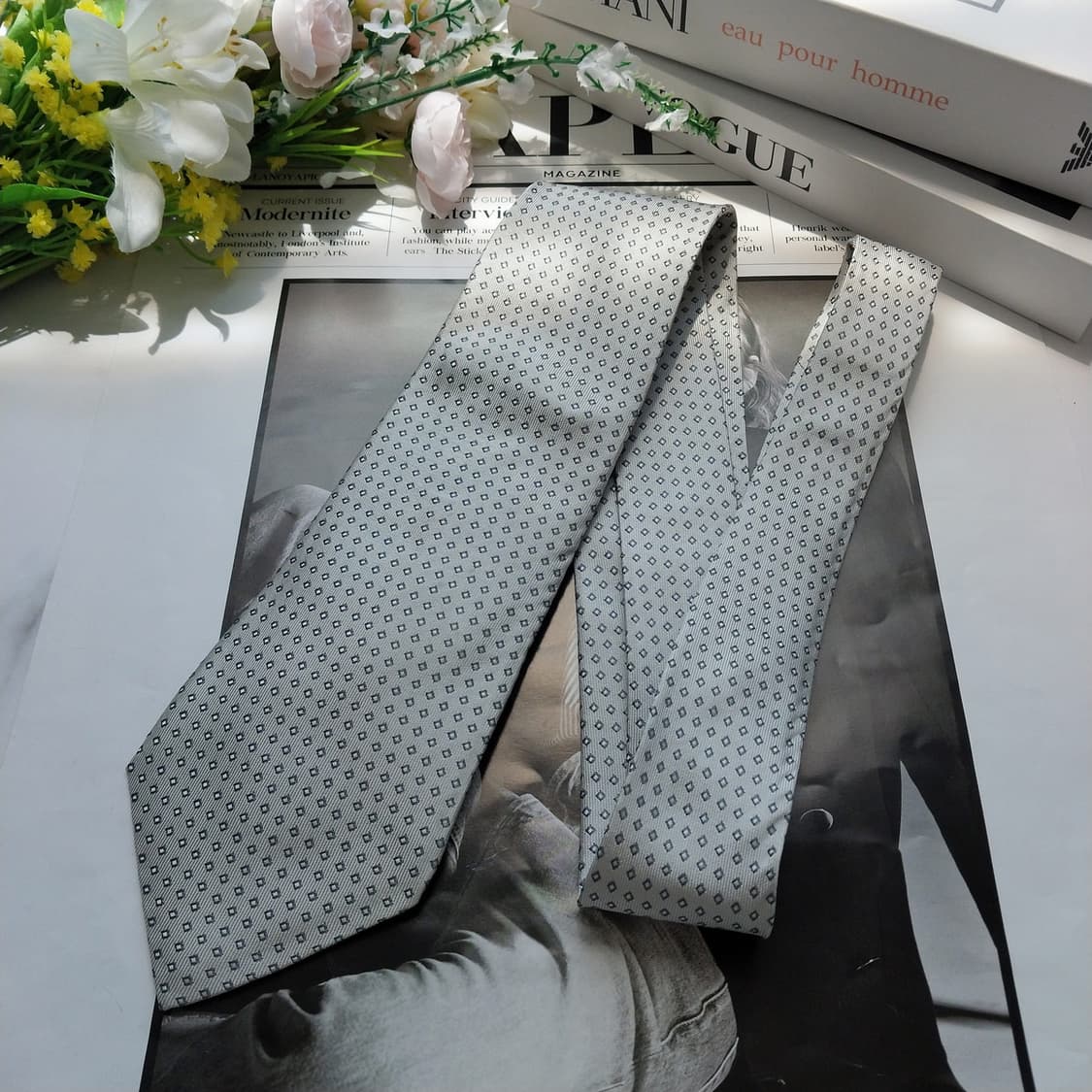 조르지오 아르마니 실크 미니 패턴 넥타이 8.7cm 새상품 K547
 상품이미지4