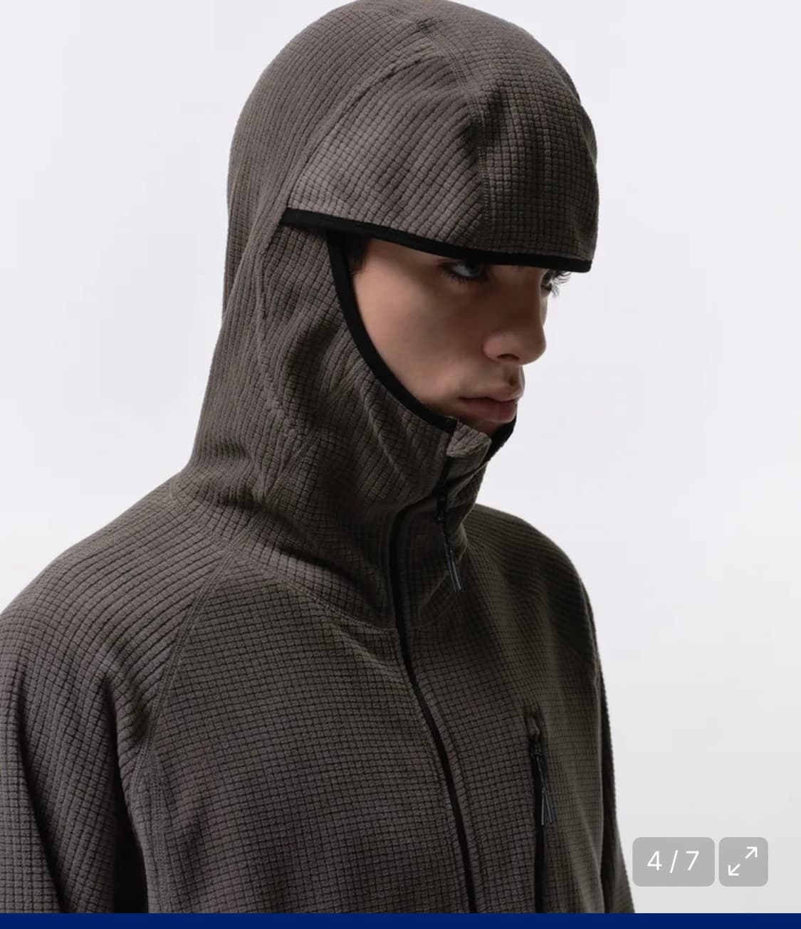 시티 레저 그리드 폴라 플리스 바라클라바 후디드 집업 [머드 그레이] 상품이미지3