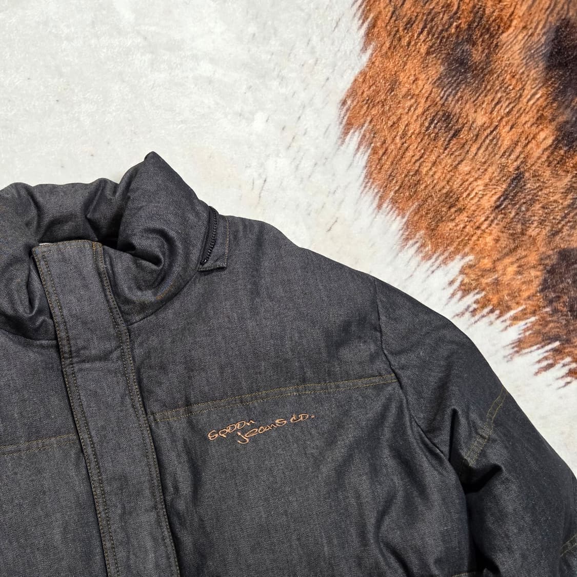 빈티지 덕다운 그레이 데님 패딩 상품이미지2